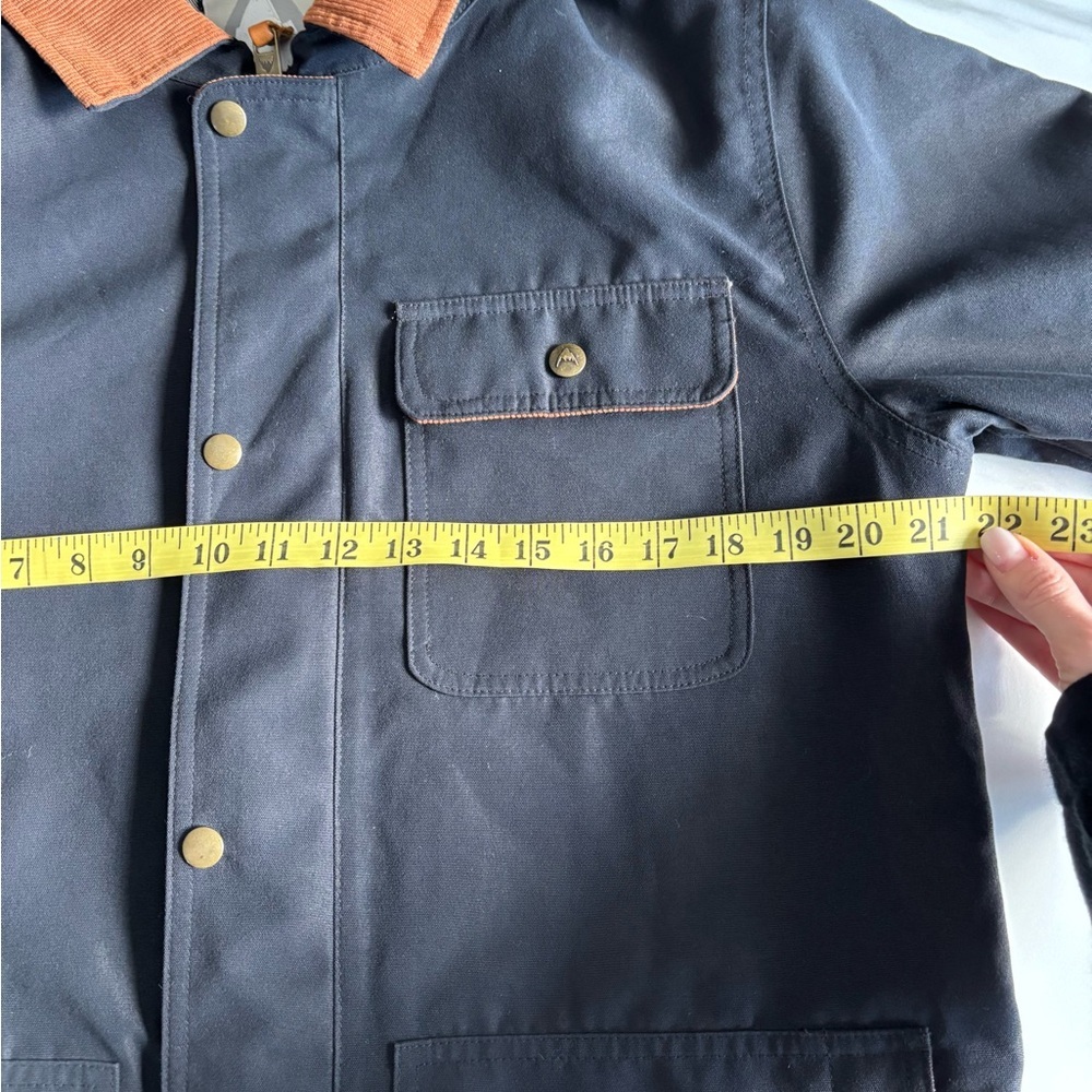 Burton men's navy canvas plaid lined jacket sz S - Picture 10 of 13